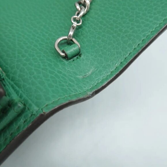 Authentic GUCCI Dionysus Chain Wallet Green Leather Shoulder Bag 1020-062824 - Picture 10 of 12